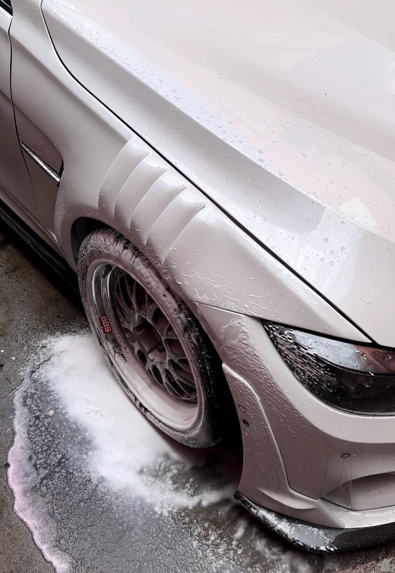 White car covered in snow and ice